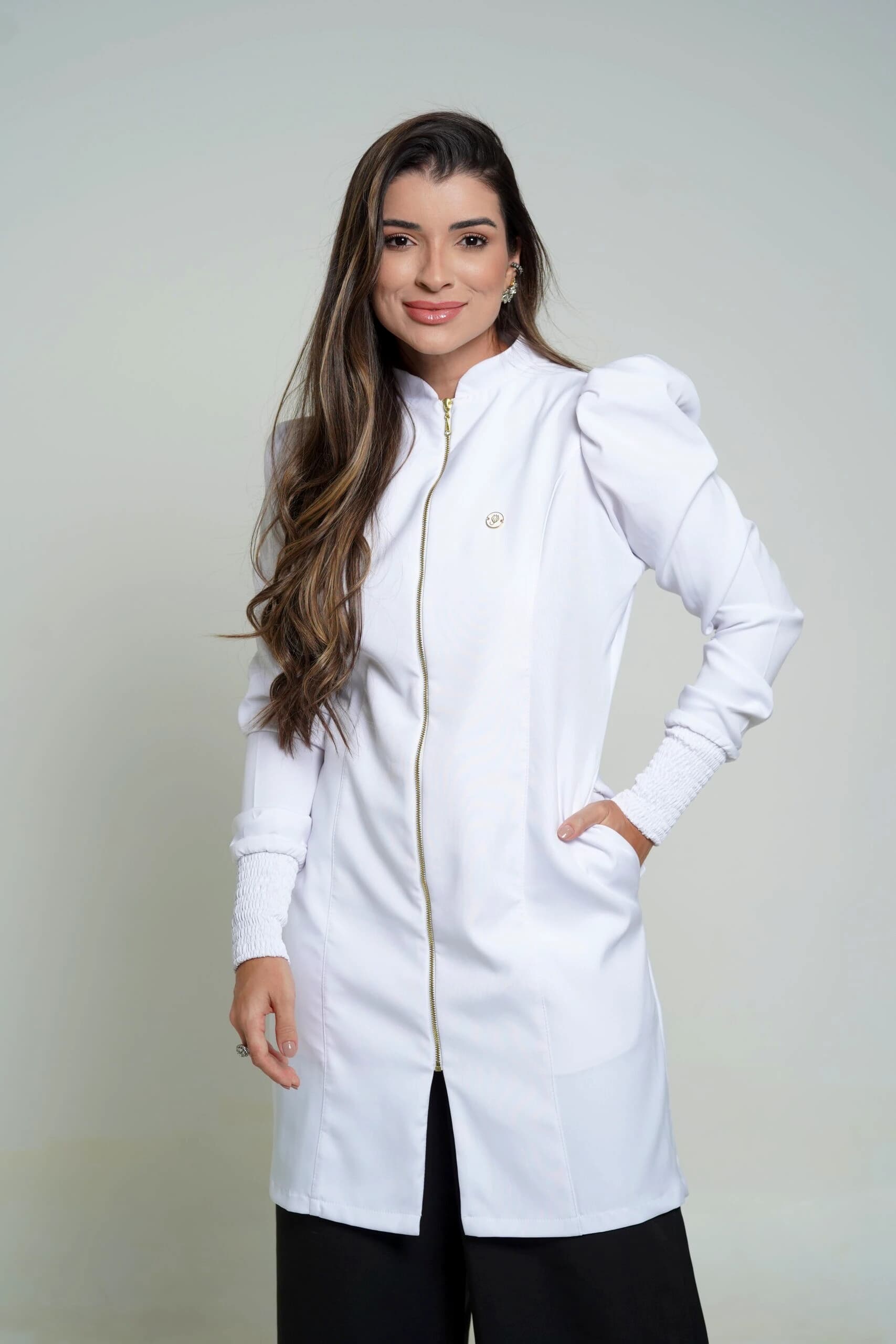Jaleco Slim Princesa Feminino - Jaleca Branco
