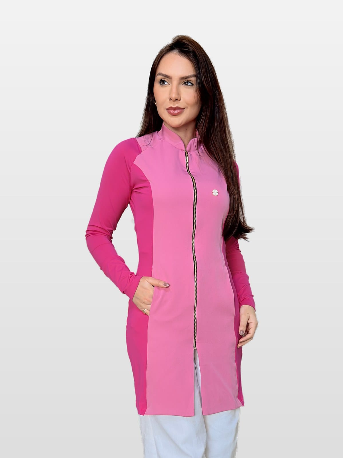 Jaleco Slim New com Malha Tecnológica Feminino - Jaleca Pêssego